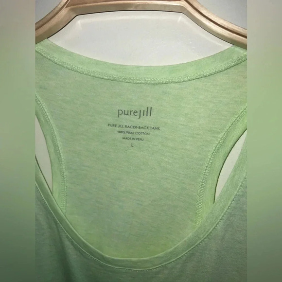 Pure Jill 100% Pima Cotton Lime Green Tank Size Large Cool, Comfy, Soft - Picture 4 of 8